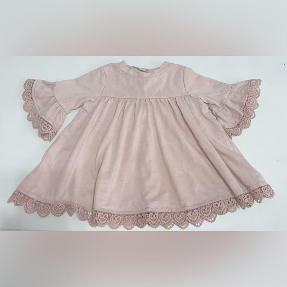 Savannah Blush Kids Top with Lace Details